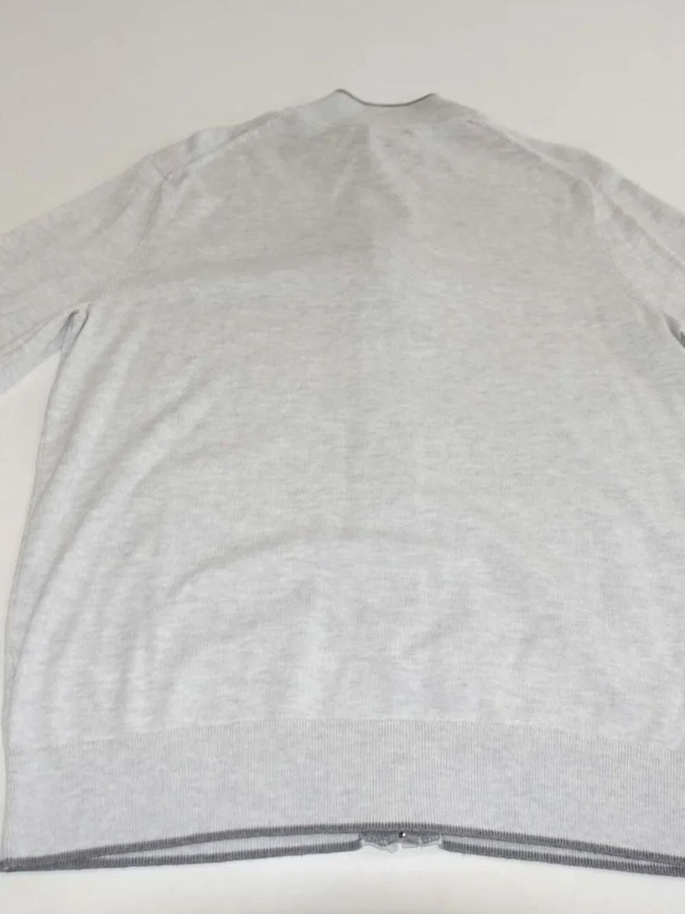 Banana Republic Men's Full Zip Front Sweater Large Light Gray Cotton Blend L